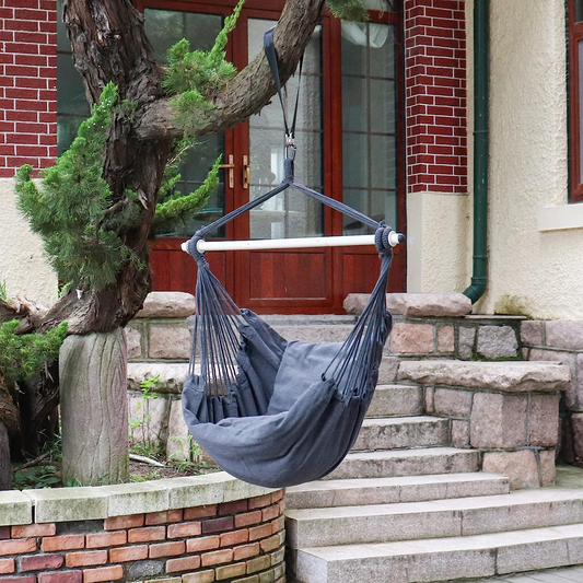 Hanging Hammock Chair with Cushions - Grey