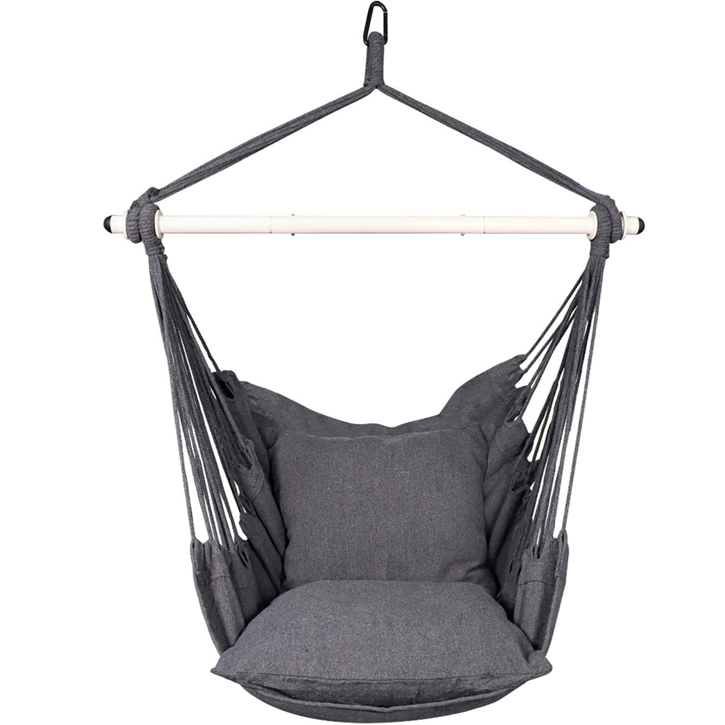 Hanging Hammock Chair with Cushions - Grey