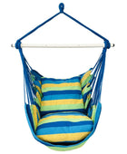 Hanging Hammock Chair with Cushions - Blue & Green