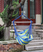 Hanging Hammock Chair with Cushions - Blue & Green